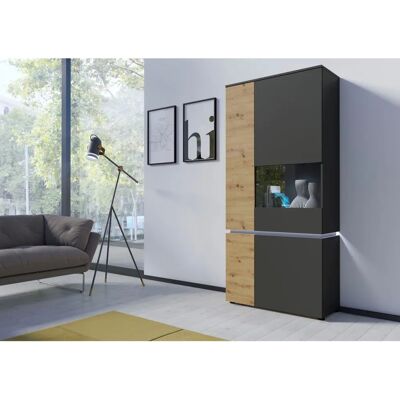 INOSIGN Luci Art Artisan Eiche/Kosmos Anthrazit Vitrine - Schauerschrank INOSIGN Luci Art Artisan Eiche/Kosmos Anthrazit Vitrine - Schauerschrank