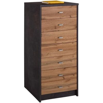 4-You 50/111,4cm Eiche/Dunkelgrau Kommode - Kommode 4-You 50/111,4cm Eiche/Dunkelgrau Kommode - Kommode