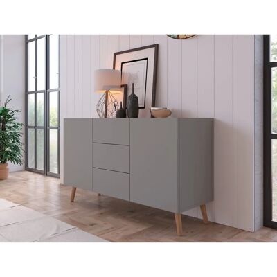 INOSIGN Scandi Sideboard - Modern, 3 Schubladen, 2 Regale - Grau INOSIGN Scandi Sideboard - Modern, 3 Schubladen, 2 Regale - Grau