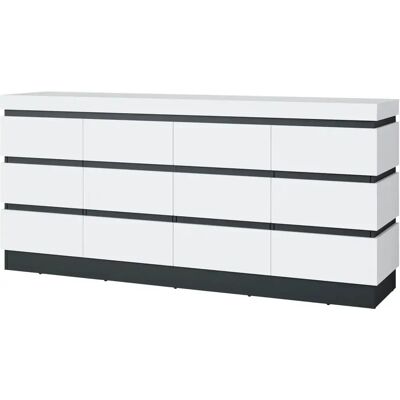 Wojcik Sideboard CORK102 - Anthrazit - Softclose-Scharnier - Kunststofffüße - Melaminbeschichtete Spanplatte Wojcik Sideboard CORK102 - Anthrazit - Softclose-Scharnier - Kunststofffüße - Melaminbeschichtete Spanplatte
