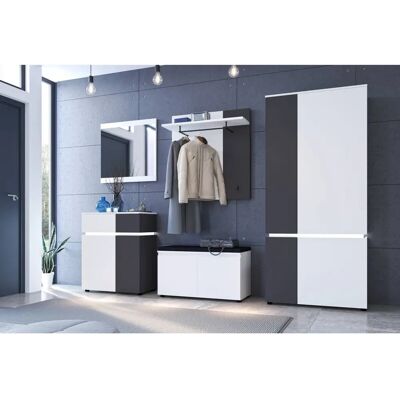 Wojcik - LCCGS1 - Alpinweiß / Anthrazit - Wardrobe cabinet Wojcik - LCCGS1 - Alpinweiß / Anthrazit - Wardrobe cabinet