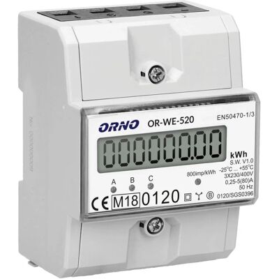 ORNO OR-WE-520 Trefaset måler - Klasse B ORNO OR-WE-520 Trefaset måler - Klasse B