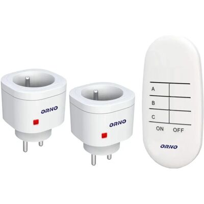 Orno - OR-GB-440 Prise sans fil - 2 unités - Télécommande - Publicité Orno - OR-GB-440 Prise sans fil - 2 unités - Télécommande - Publicité