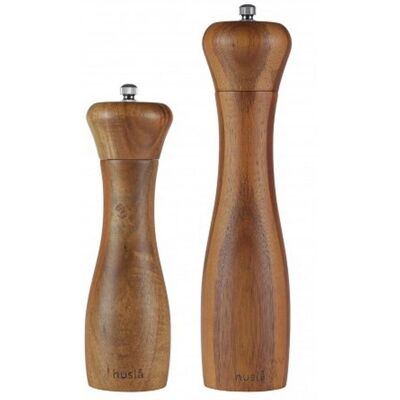 Set di macinini pepe e sale Husla in legno di acacia Set di macinini pepe e sale Husla in legno di acacia