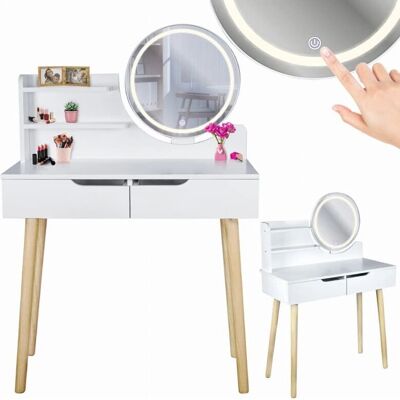 SCANDI Valkoinen LED Meikkipöytä - Meikki & Pukeutuminen SCANDI Valkoinen LED Meikkipöytä - Meikki & Pukeutuminen