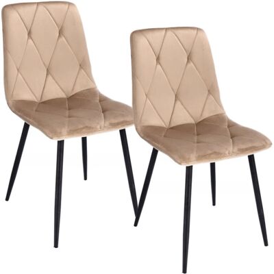 PIADO Beigen Samettituolit Set 2 - Tuoli PIADO Beigen Samettituolit Set 2 - Tuoli