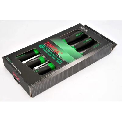 Kit de chaves de fenda magnético TOPTUL GAAE0608 Phillips e chata Kit de chaves de fenda magnético TOPTUL GAAE0608 Phillips e chata