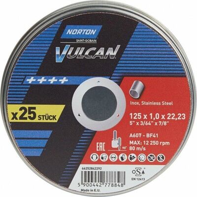Norton 125x1mm Trennscheibe für Stahl & Edelstahl - 25 Stück Norton 125x1mm Trennscheibe für Stahl & Edelstahl - 25 Stück
