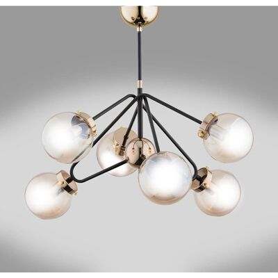 Lustre Décoratif Alfa Elba - 6 Ampoules - Style Moderne - Publicité Lustre Décoratif Alfa Elba - 6 Ampoules - Style Moderne - Publicité