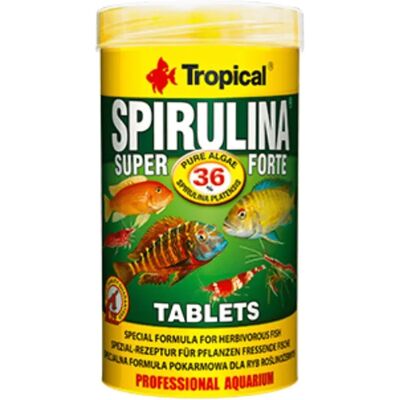 TROPICAL Super Spirulina Forte Tabletki - Karma dla ryb TROPICAL Super Spirulina Forte Tabletki - Karma dla ryb