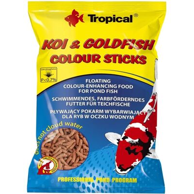 Tropical Koi & Goldfish Color Stick Zak 1L - Visvoer Tropical Koi & Goldfish Color Stick Zak 1L - Visvoer