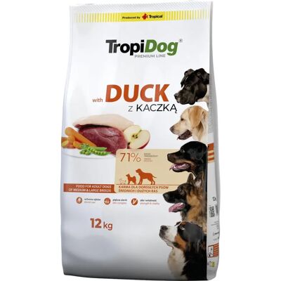 Karma sucha Tropidog Premium Kaczka i Ryż dla psów - 12 kg Karma sucha Tropidog Premium Kaczka i Ryż dla psów - 12 kg