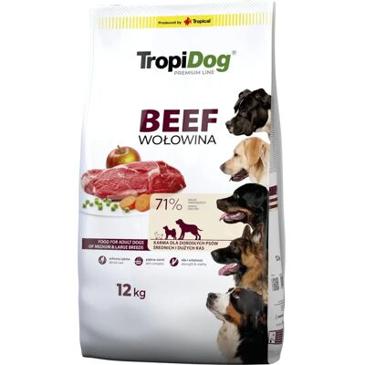 Tropidog Adult Medium & Large Wołowina i Ryż - Karma dla psów Tropidog Adult Medium & Large Wołowina i Ryż - Karma dla psów