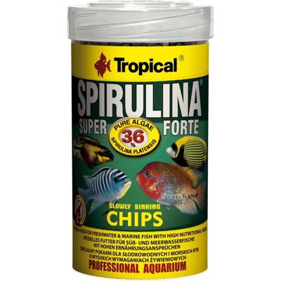 Tropical Super Spirulina Forte Chips - Nourriture pour poissons - 36% spiruline Tropical Super Spirulina Forte Chips - Nourriture pour poissons - 36% spiruline