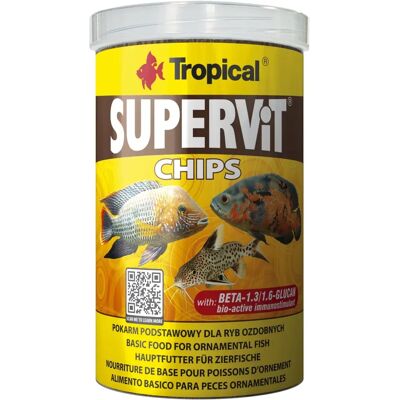 SUPERVIT CHIPS - Wieloskładnikowe jedzenie dla ryb do akwariów tropikalnych SUPERVIT CHIPS - Wieloskładnikowe jedzenie dla ryb do akwariów tropikalnych
