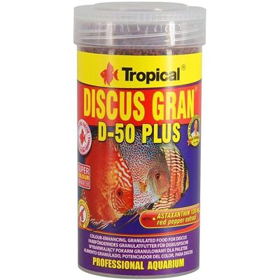 Nourriture Tropical D-50 Plus - Rehaussante la couleur, 50% de protéines, pour discus Nourriture Tropical D-50 Plus - Rehaussante la couleur, 50% de protéines, pour discus