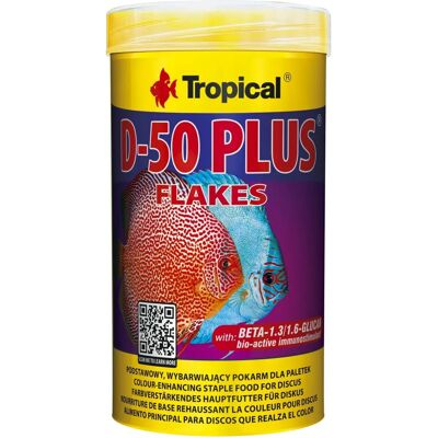 Nourriture pour poissons Tropical D-50 Plus - Flocons pour la couleur - 250ml Nourriture pour poissons Tropical D-50 Plus - Flocons pour la couleur - 250ml