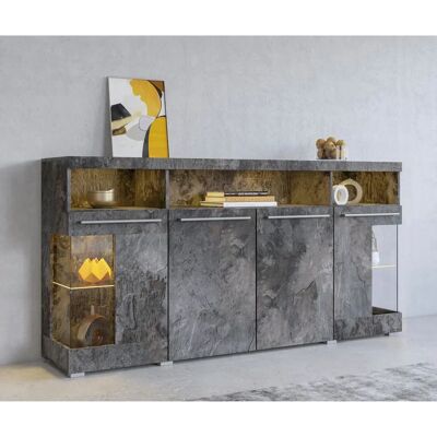 INOSIGN India Sideboard - 182cm, Schiefer, Glastüren INOSIGN India Sideboard - 182cm, Schiefer, Glastüren