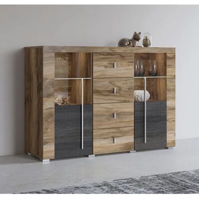 INOSIGN Roger Sideboard - Satin Nussbfarben & Darkwood Wenge - 132cm INOSIGN Roger Sideboard - Satin Nussbfarben & Darkwood Wenge - 132cm