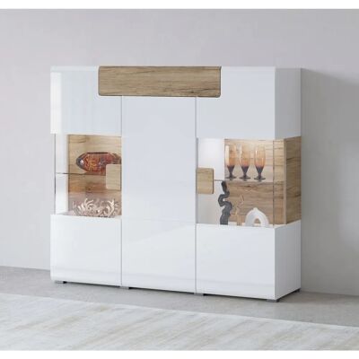 INOSIGN Toledo Hochkommode - Hochkommode mit 3 Türen, weiß matt / San Remo Eiche INOSIGN Toledo Hochkommode - Hochkommode mit 3 Türen, weiß matt / San Remo Eiche
