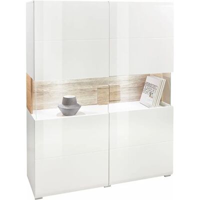 INOSIGN Toledo Highboard - Weiß Matt & Hochglanz, 121,5cm INOSIGN Toledo Highboard - Weiß Matt & Hochglanz, 121,5cm