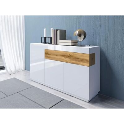 INOSIGN SILKE Weiß Hochglanz Votaneiche Sideboard - Sideboard INOSIGN SILKE Weiß Hochglanz Votaneiche Sideboard - Sideboard