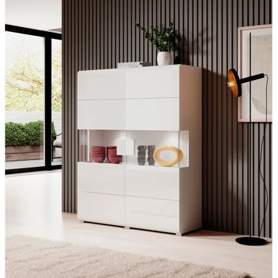 INOSIGN Toledo Highboard - Weiß Matt/Glänzend - Moderner Stauraum INOSIGN Toledo Highboard - Weiß Matt/Glänzend - Moderner Stauraum
