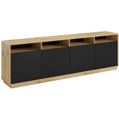 Buffet Helvetia Aston - 238cm Roble/Negro - 4 puertas Buffet Helvetia Aston - 238cm Roble/Negro - 4 puertas