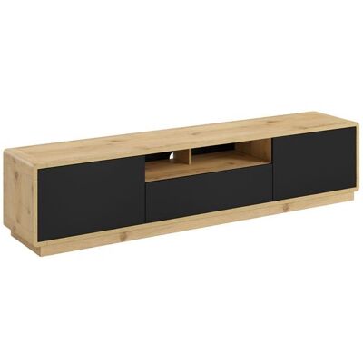 Mueble TV Helvetia Aston - Roble y Negro - 200cm Mueble TV Helvetia Aston - Roble y Negro - 200cm
