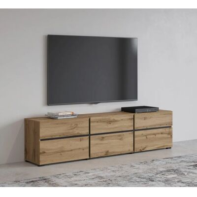 INOSIGN Cross Moderní TV Skříňka - 3 Dveře/Šuplíky - Wotan Dub INOSIGN Cross Moderní TV Skříňka - 3 Dveře/Šuplíky - Wotan Dub