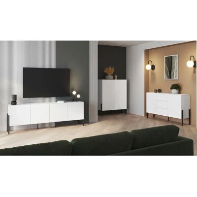 INOSIGN Jukon Fehér Matt 4-Door Modern Komód - Komód INOSIGN Jukon Fehér Matt 4-Door Modern Komód - Komód
