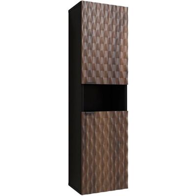 Armadio da Parete Nevia - 2 Porte, Legno e Nero - Montaggio a Parete Armadio da Parete Nevia - 2 Porte, Legno e Nero - Montaggio a Parete