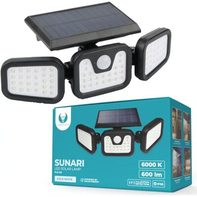 Forever Light SUNARI Solarlampe LED / FLS-03 74*SMD PIR - 8W - 600lm - 6000K - 2400mAh Forever Light SUNARI Solarlampe LED / FLS-03 74*SMD PIR - 8W - 600lm - 6000K - 2400mAh