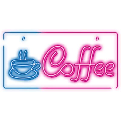 Néon LED Coffee Rose Bleu - Figur de décoration lumineuse - Publicité Néon LED Coffee Rose Bleu - Figur de décoration lumineuse - Publicité