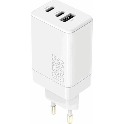 Carregador Maxlife MXTC-08-65ACC - 65W, Branco, USB-C & USB Carregador Maxlife MXTC-08-65ACC - 65W, Branco, USB-C & USB