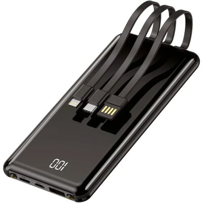 Powerbank Setty 10000 mAh z Kablami - Powerbank Powerbank Setty 10000 mAh z Kablami - Powerbank
