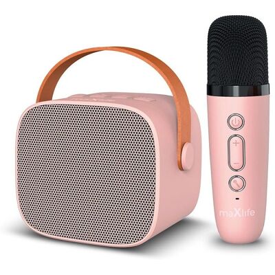 Maxlife Přenosný Bluetooth reproduktor - Mikrofon, 6W, Růžová Maxlife Přenosný Bluetooth reproduktor - Mikrofon, 6W, Růžová