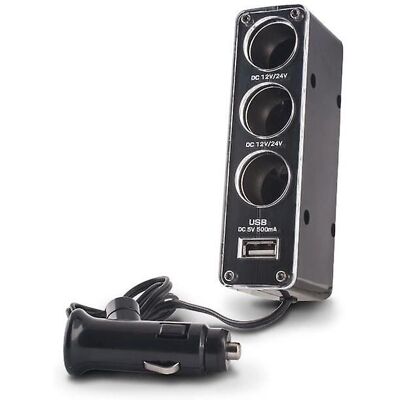 Baseus 3,4A Y-Typ 2USB + Zigarettenanzünder - Weiß - Autoladegerät Baseus 3,4A Y-Typ 2USB + Zigarettenanzünder - Weiß - Autoladegerät