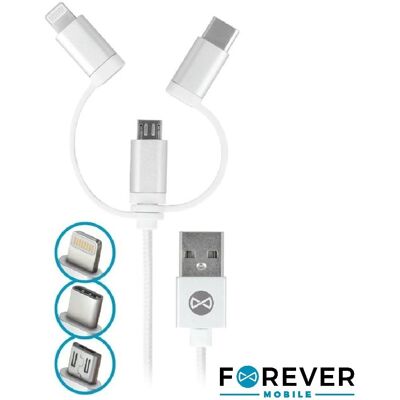 TelForceOne Forever 3in1 USB-Kabel - Lightning, USB-C, MicroUSB - 1m Weiß TelForceOne Forever 3in1 USB-Kabel - Lightning, USB-C, MicroUSB - 1m Weiß