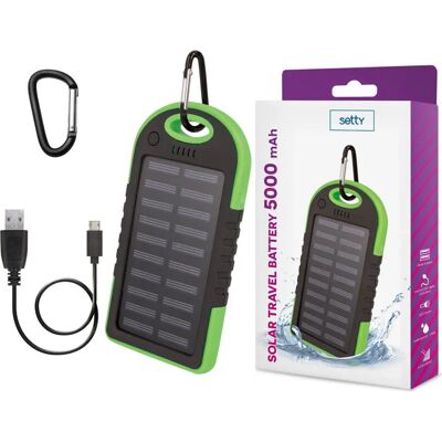 Setty 5000mAh Solarlade Powerbank - Wasserfest Setty 5000mAh Solarlade Powerbank - Wasserfest