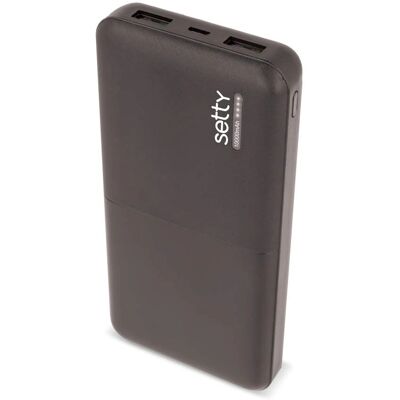 Setty Power Bank 10000mAh - Ylikuumenemissuoja - Musta - Power Bank Setty Power Bank 10000mAh - Ylikuumenemissuoja - Musta - Power Bank