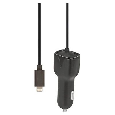 Maxlife - MXCC-02 - Preto - Lightning - Carregador de carro Maxlife - MXCC-02 - Preto - Lightning - Carregador de carro