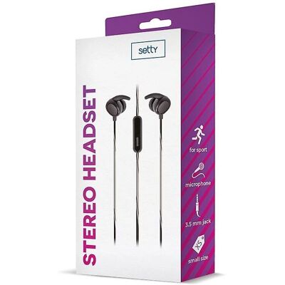 Setty Johdolliset kuulokkeet ja monitoimilaite 3,5 mm liittimellä - MUSTA Setty Johdolliset kuulokkeet ja monitoimilaite 3,5 mm liittimellä - MUSTA