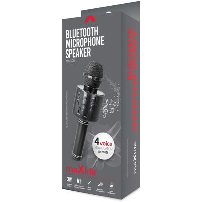 Maxlife MX-300 Bezprzewodowy mikrofon karaoke Bluetooth - Czarny Maxlife MX-300 Bezprzewodowy mikrofon karaoke Bluetooth - Czarny