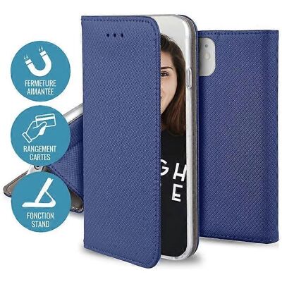 Samsung Galaxy A22 5G - Intelligente Magnet Wallet - Dunkelblau Samsung Galaxy A22 5G - Intelligente Magnet Wallet - Dunkelblau