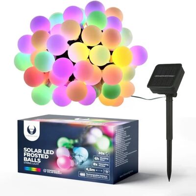 Forever 6,5m Frostede Kugler Solcelle-LED Lyslenke - Udendørs Decor Forever 6,5m Frostede Kugler Solcelle-LED Lyslenke - Udendørs Decor