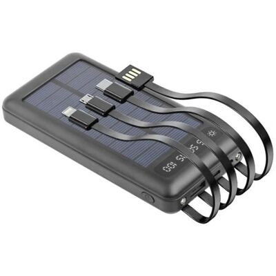 Setty Powerbank 10000mAh Solar mit Mehrfachkabel - Powerbank Setty Powerbank 10000mAh Solar mit Mehrfachkabel - Powerbank
