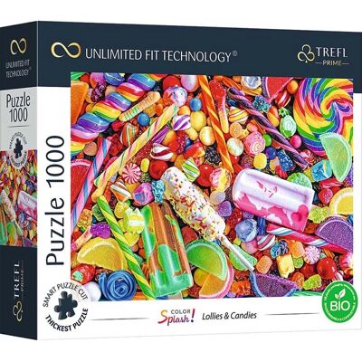 Puzzle Trefl 10701 - Éclaboussure de couleurs : Bonbons et sucettes - 1000 pcs - Publicité Puzzle Trefl 10701 - Éclaboussure de couleurs : Bonbons et sucettes - 1000 pcs - Publicité
