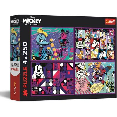 Trefl Mickey Mouse Puzzle - 4x250 Stück - Disney Thema Trefl Mickey Mouse Puzzle - 4x250 Stück - Disney Thema