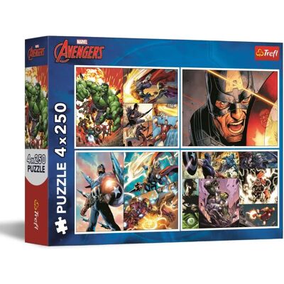 Ensemble de Puzzle Marvel Les Avengers - 4x250 Pièces Ensemble de Puzzle Marvel Les Avengers - 4x250 Pièces